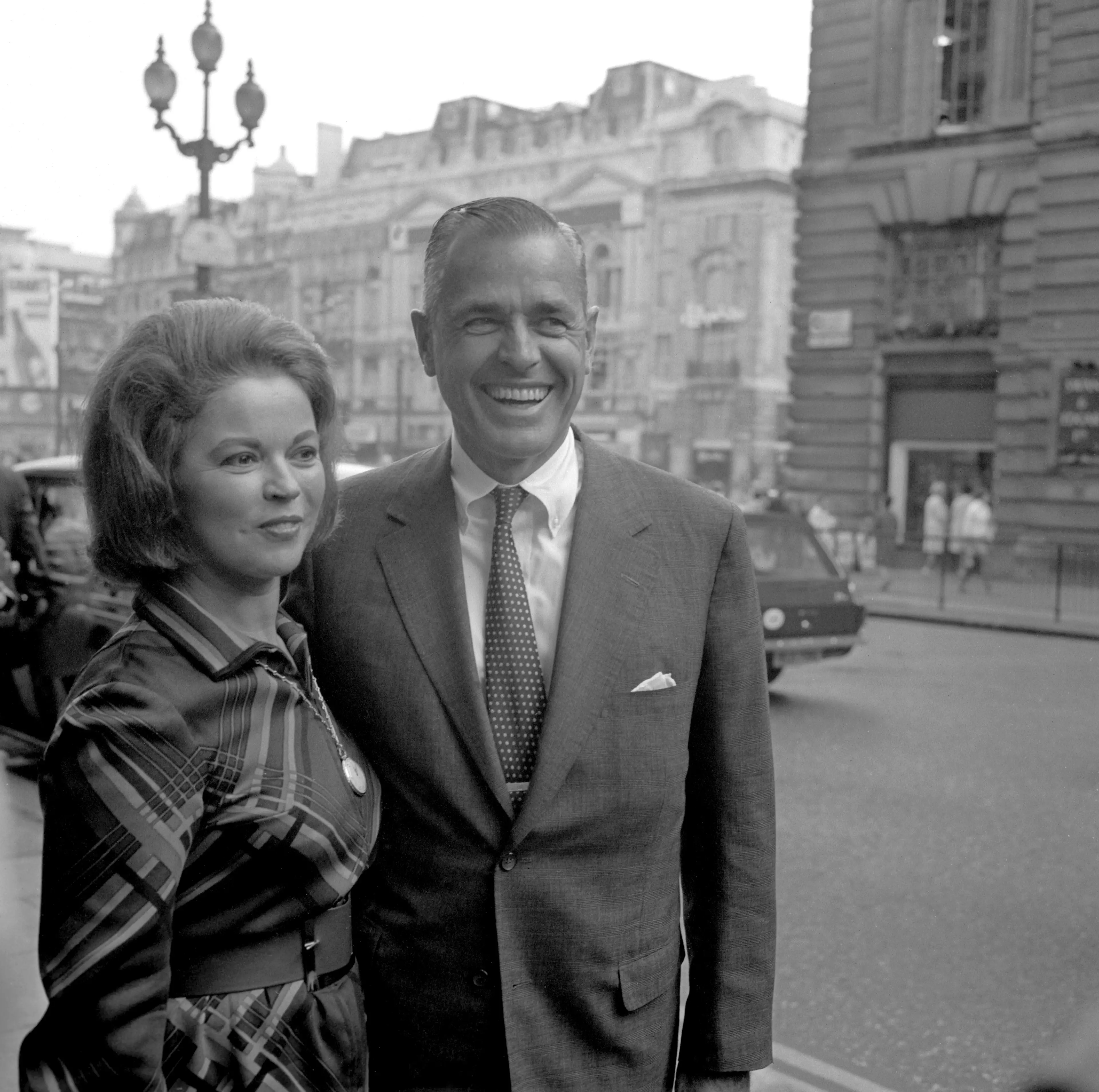 Shirley Temple with husband Charles Alden Black in London, 1968 (
