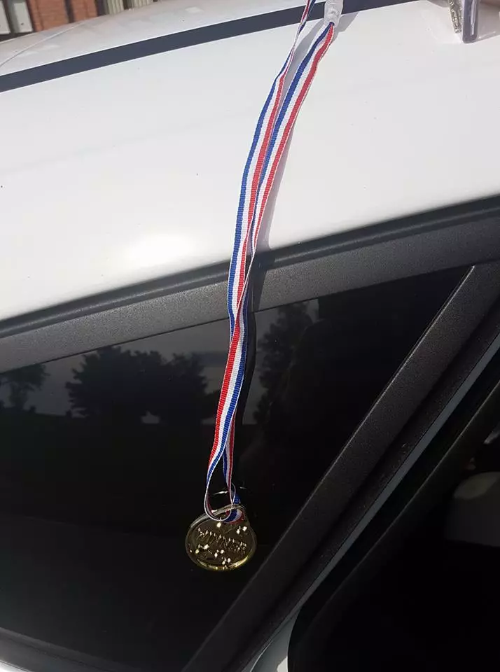 Mark got his son a medal