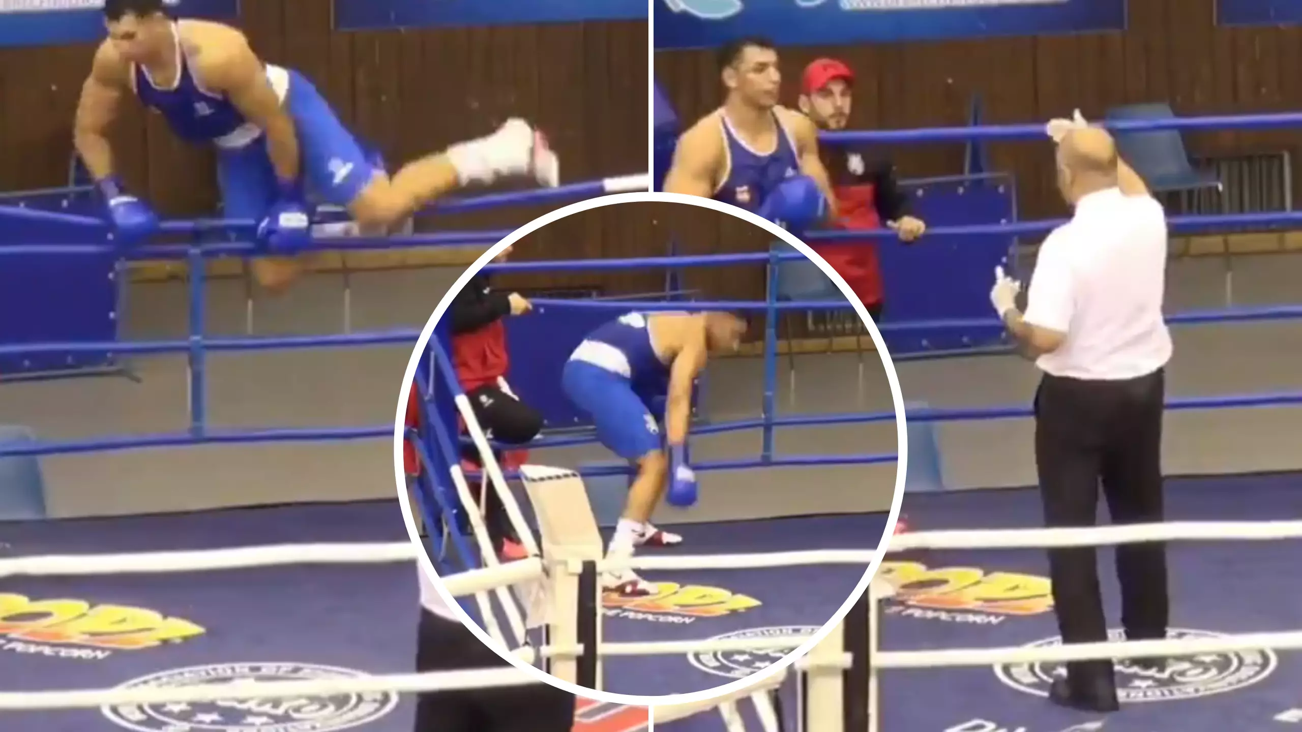 Referee Humbles Boxer By Forcing Him To Re-Enter The Ring
