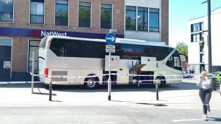 Angry Coach Driver Blocks Off NatWest Bank Entrance In 'Peaceful Protest'