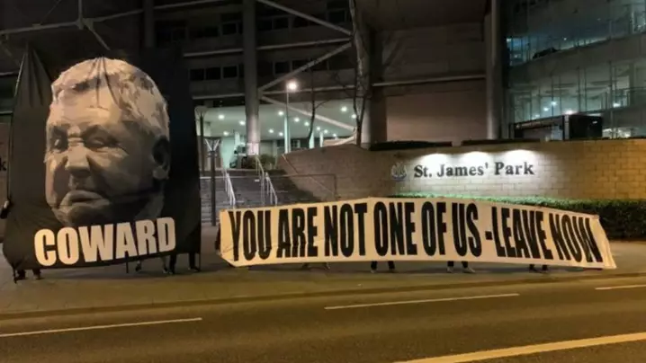 Newcastle Fans Send Message To Steve Bruce With Protest Outside St James Park 