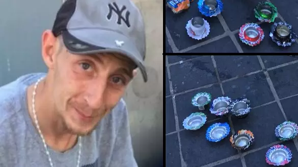 This Homeless Man Is Crafting Cans Into Art To Make Money