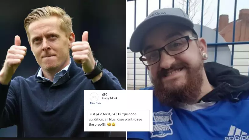 Birmingham Manager Garry Monk Pays For Fan To Have Tattoo Of Him On His Arse