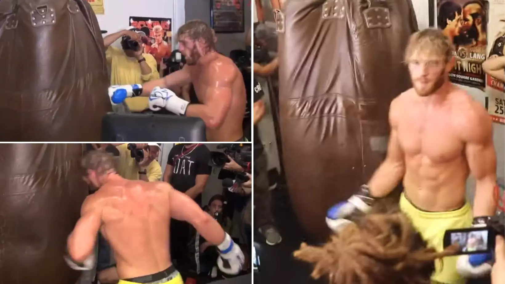Logan Paul Ruthlessly Mocked For His "Terrible" Bag Work Ahead Of Floyd Mayweather Bout