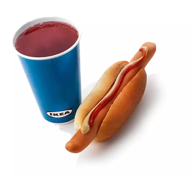 An IKEA hot dog meal.