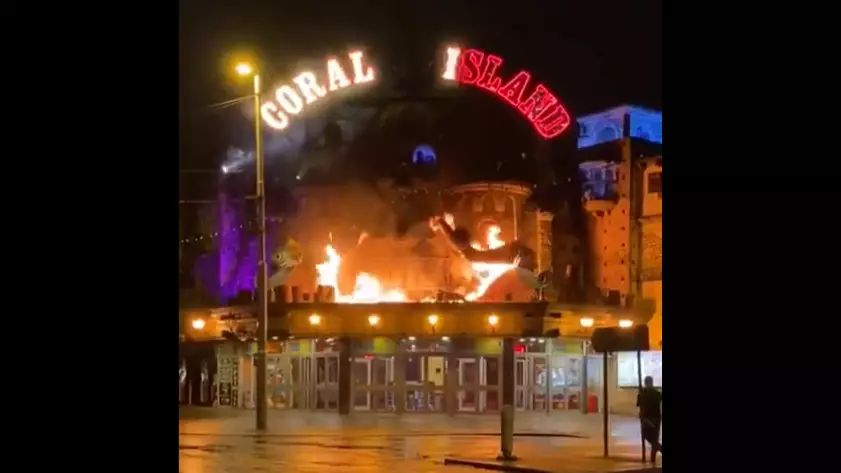 Huge Fire At Coral Island Arcade On Blackpool's Iconic Central Promenade
