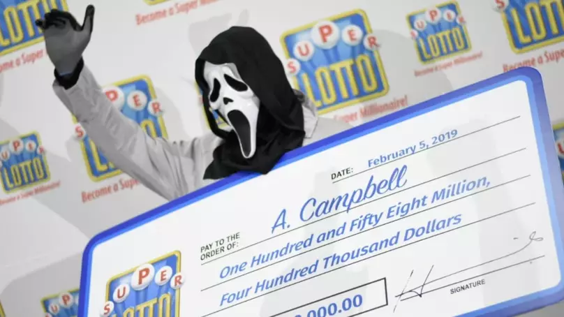 Jamaican Lottery Winner Wears Full 'Scream' Costumer To Claim Cheque