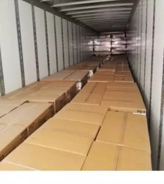 The boxes were reportedly full of bathroom paper products.