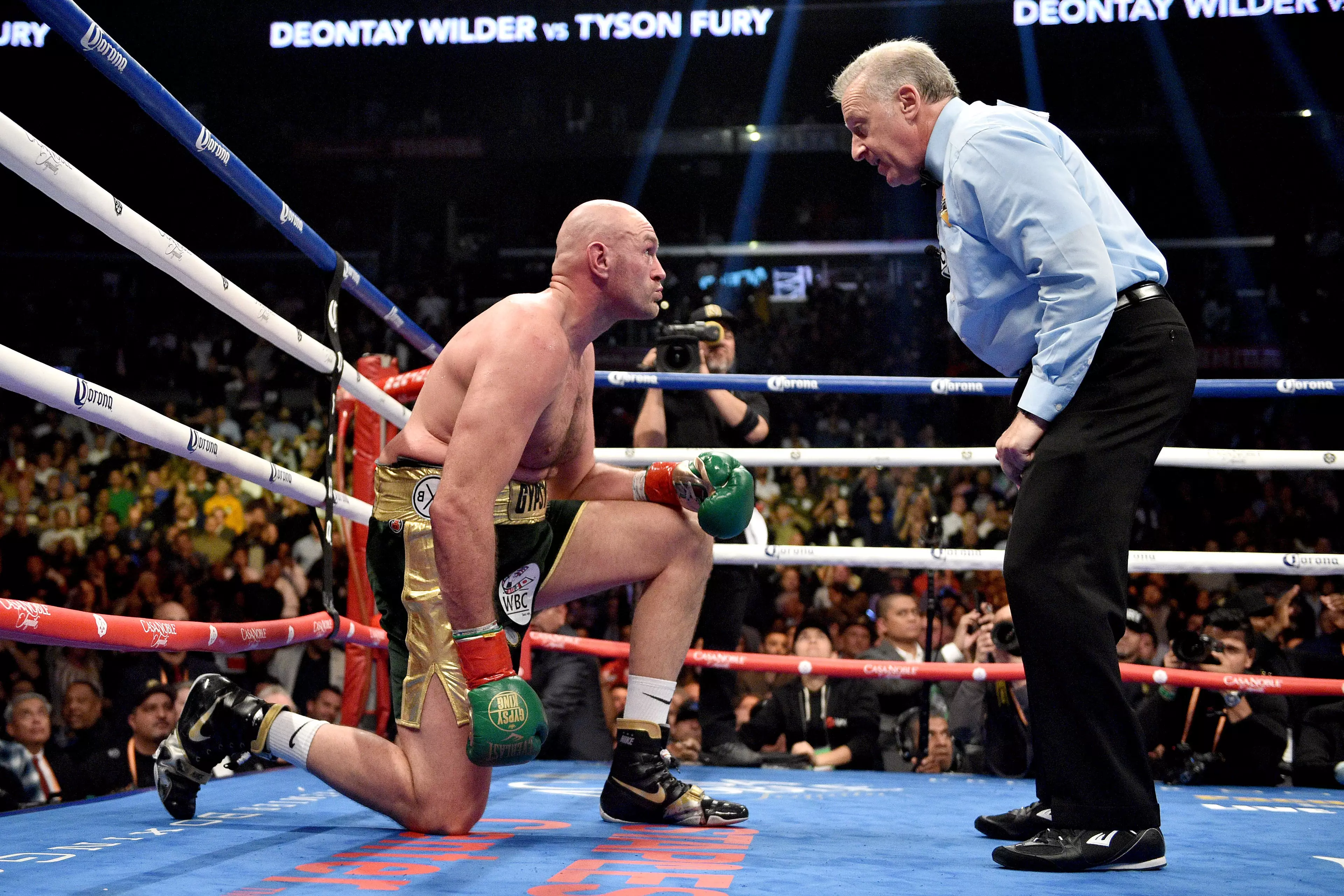 Fury rose from the mat twice. Image: PA Images