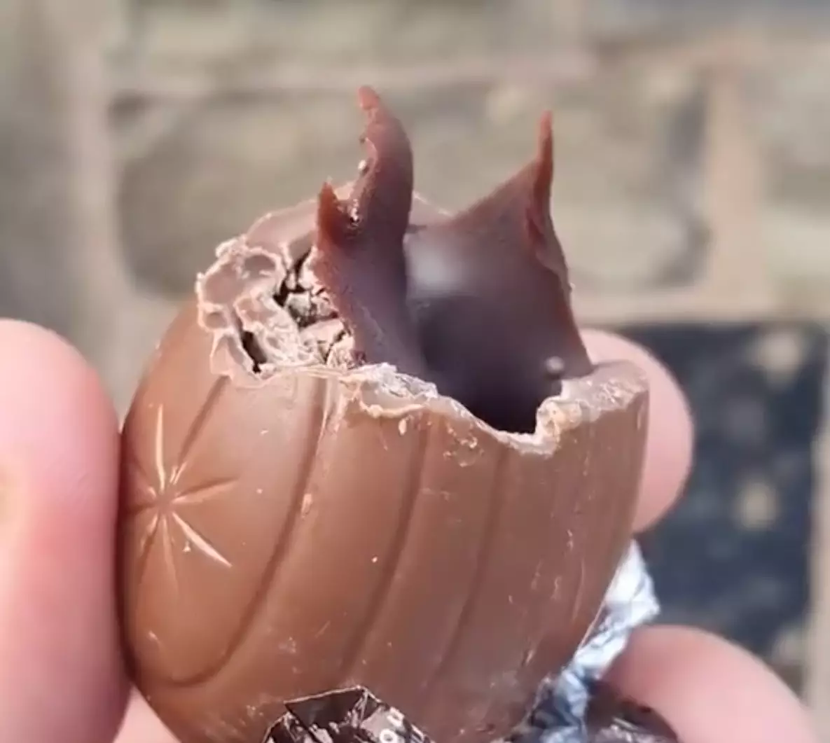 This Creme Egg is filled with chocolate fondant (
