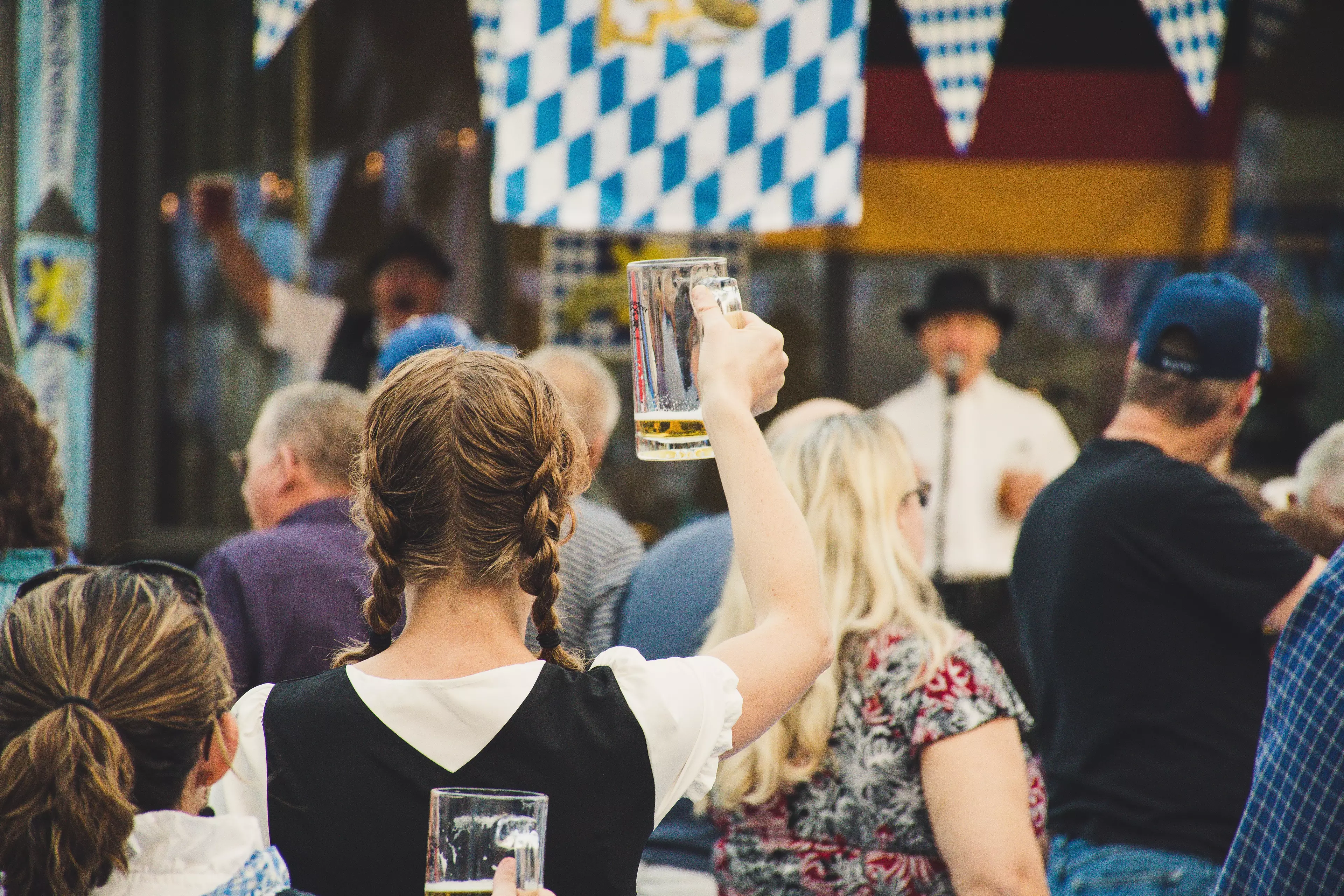 Large beer halls (bierkellers) are the standard in Germany (
