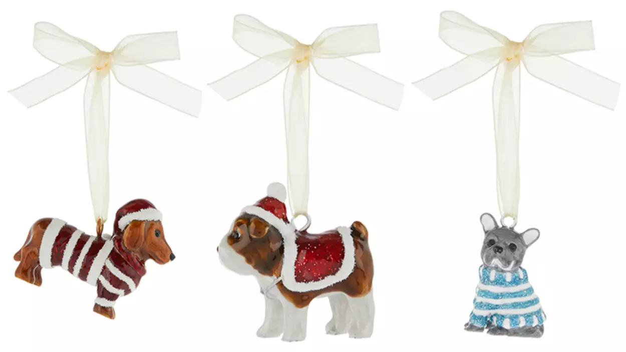 Monsoon Is Selling Adorable Dachshund And Bulldog Christmas Decorations