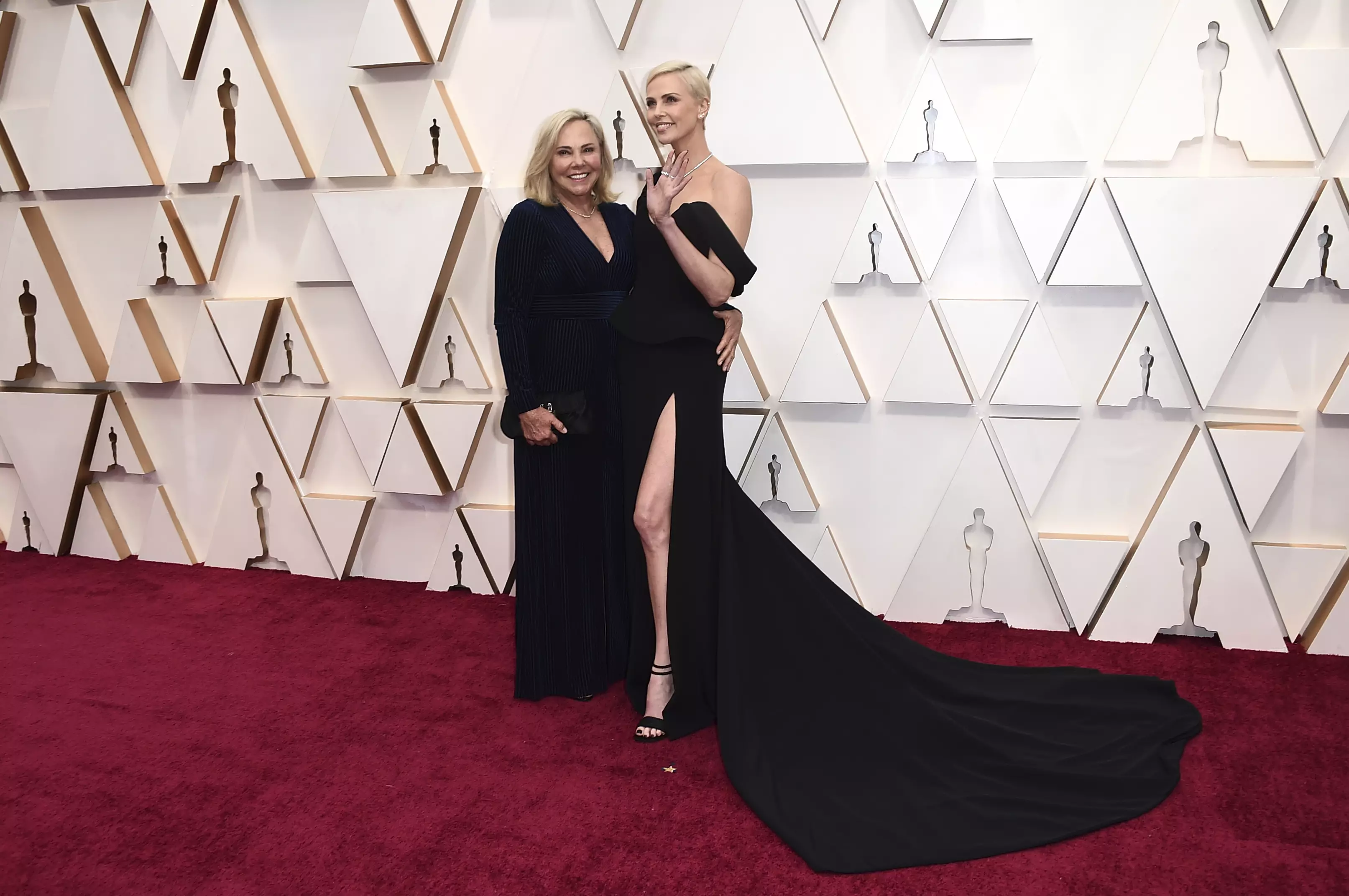 Charlize also brought her mum (