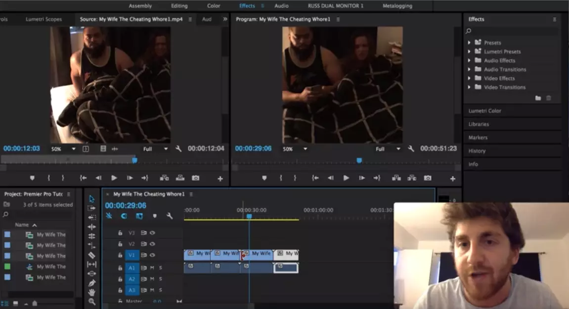 Video Editing Tutorial Goes Viral Because The Tutor Is Editing a Video Of His Wife Shagging Someone Else