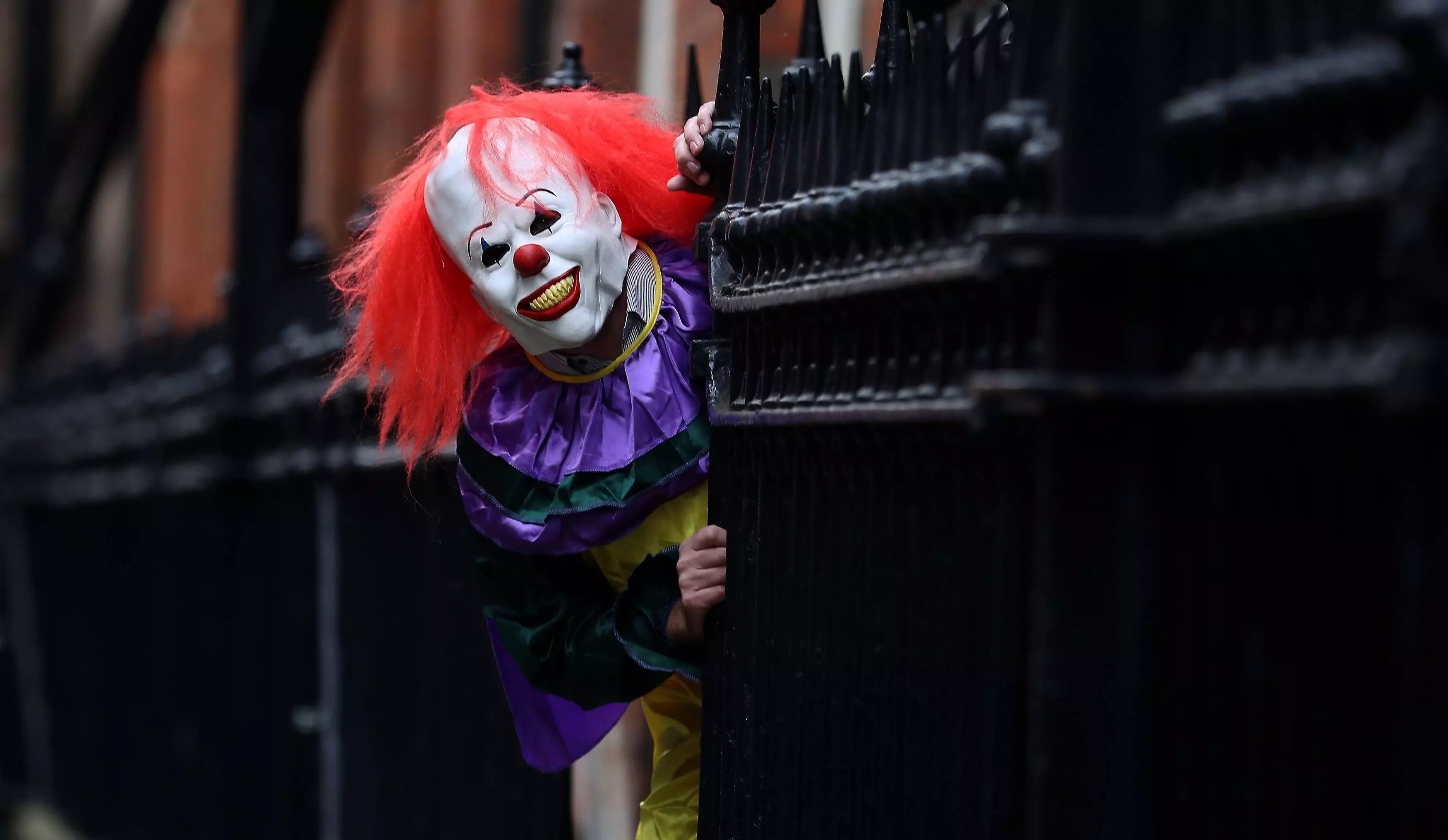 The man was allegedly dressed up as Stephen King's killer clown, Pennywise.