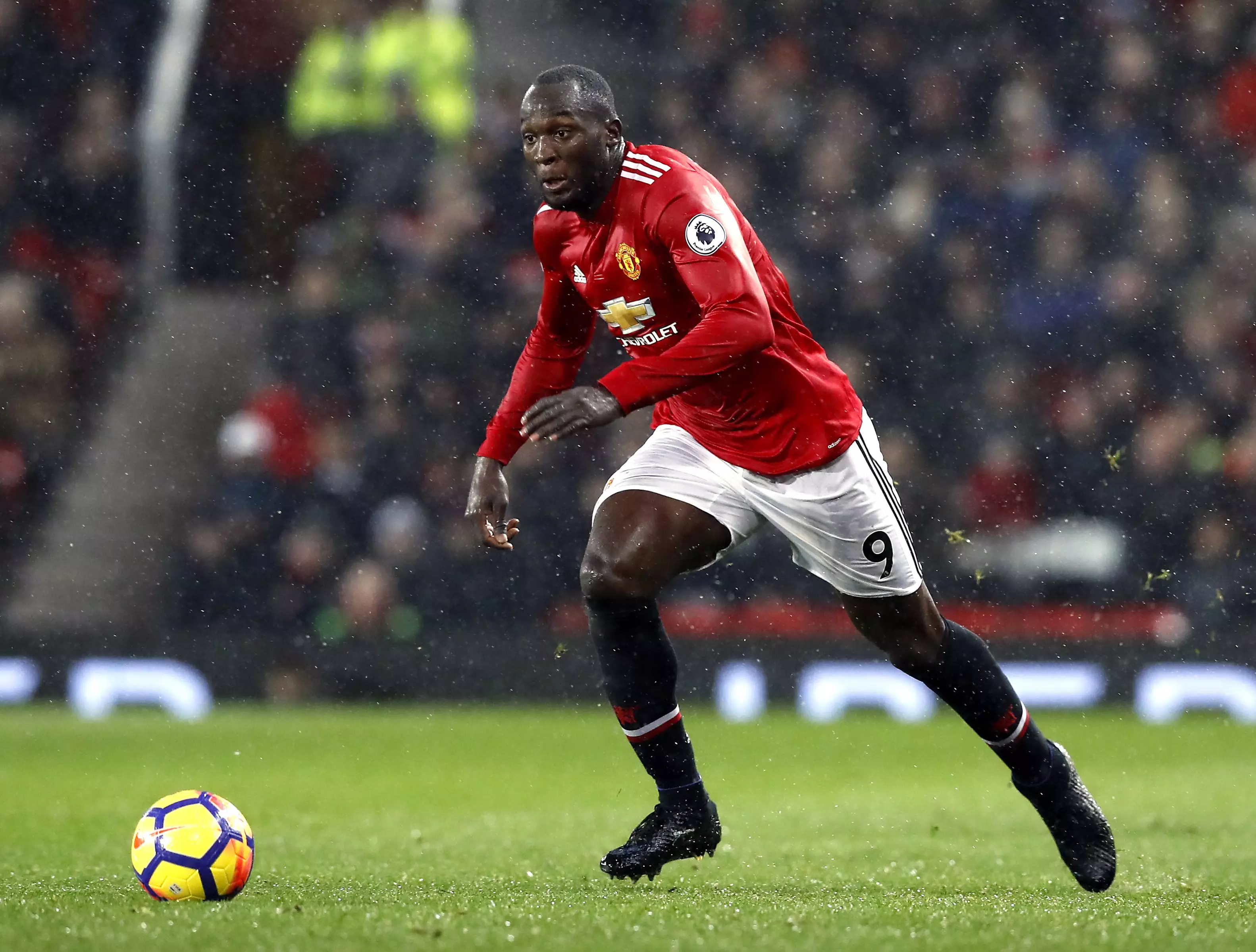 Lukaku in action for United. Image: PA