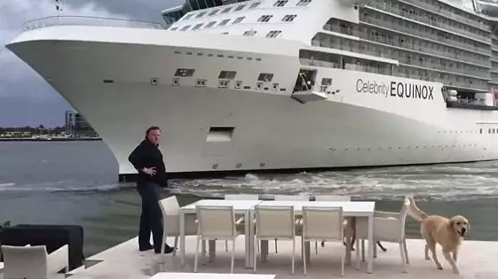 Man Is Terrified As Massive Cruise Ship Gets Close To Multi-Million Dollar Home 