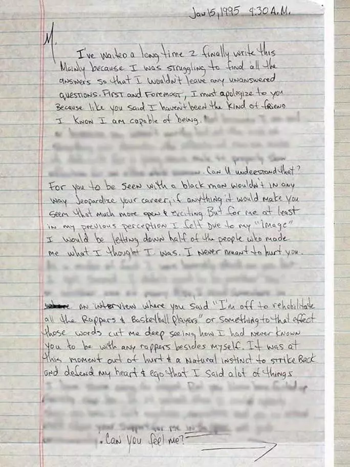 The first part of the letter from Tupac to Madonna