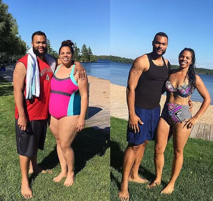 The couple started their journey by doing home workouts.