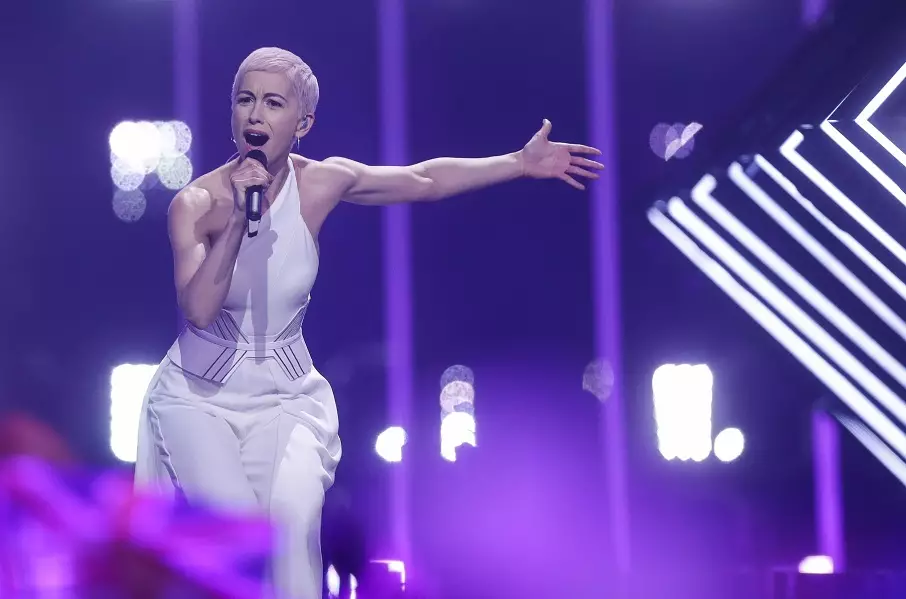 SuRie performs at this year's Eurovision Song Contest.