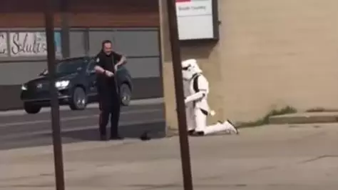 Star Wars Stormtrooper Promoting Themed Restaurant Thrown To Ground For Carrying Plastic Gun