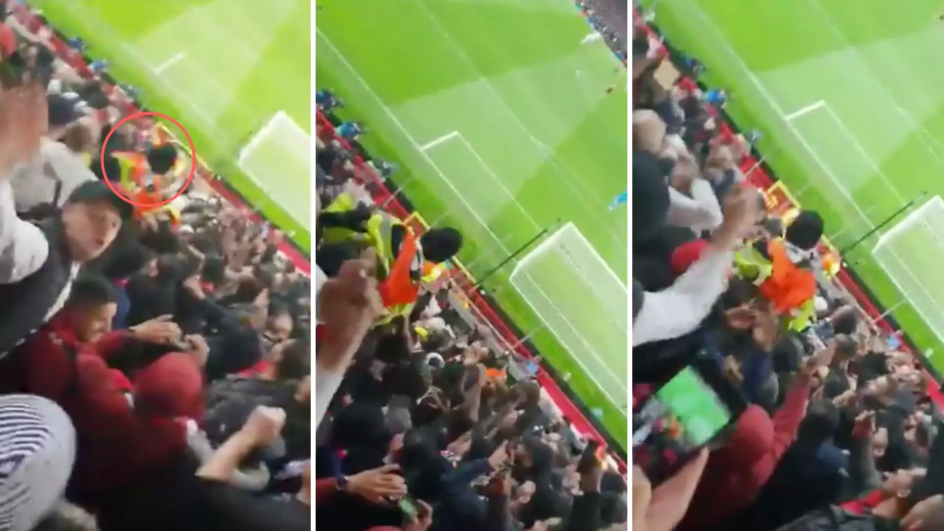 PSG Fans Give Manchester United Steward A Helping Hand With Brief Crowd Surfing