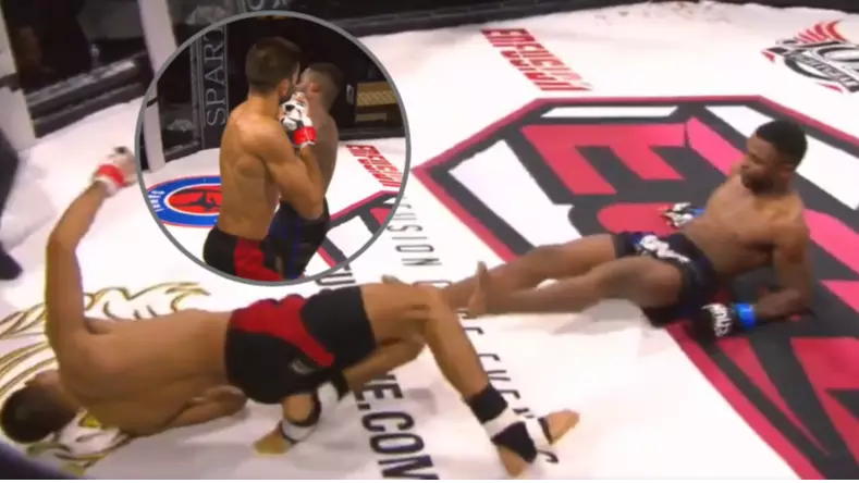 Crazy Double Knockdown Inside The Octagon After Both Fighters Hit Heavy