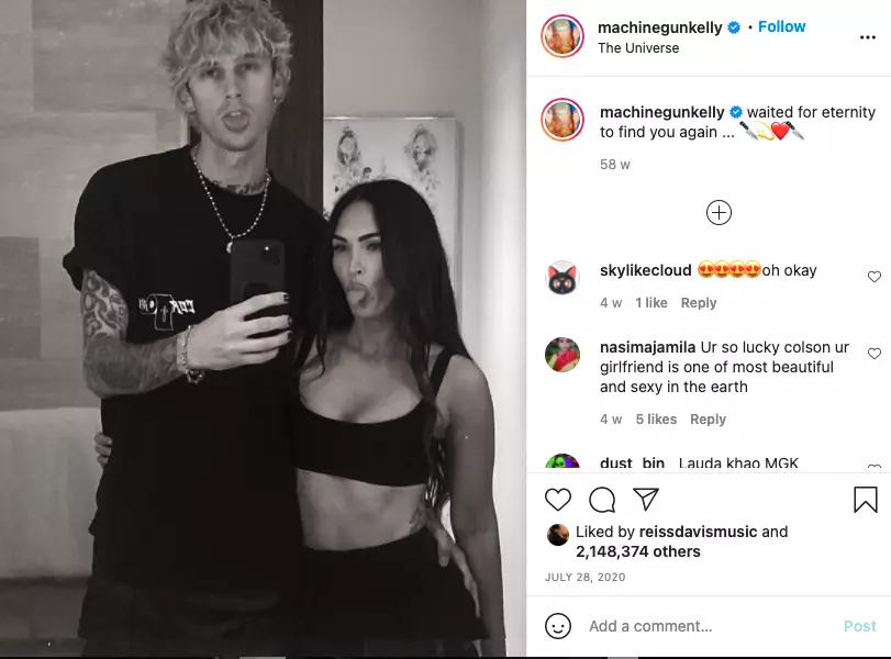MGK made it Instagram official with Megan Fox in July 2020. (