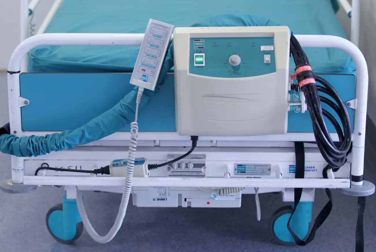 Stock image of a hospital bed.
