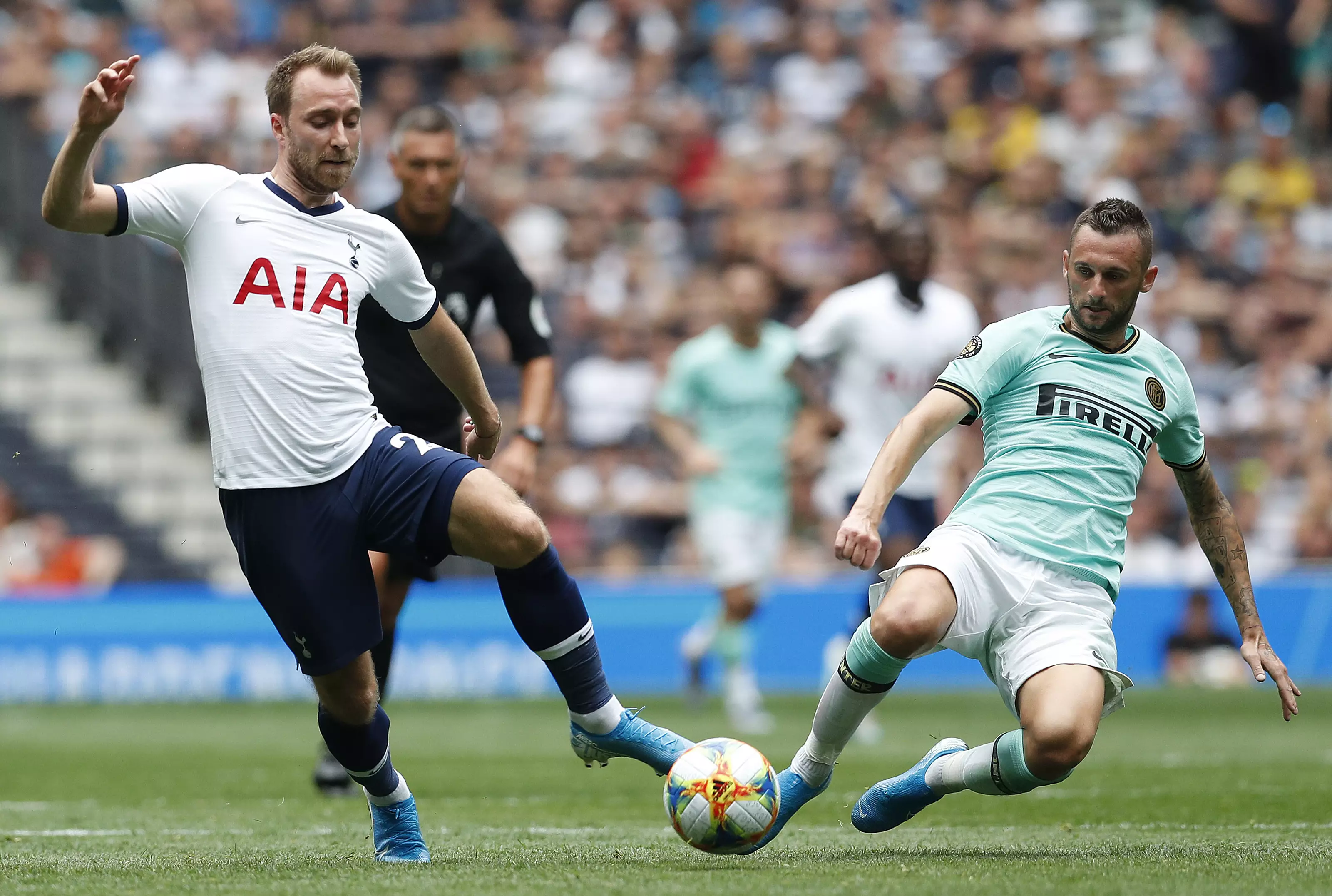 Christian Eriksen, then with Spurs, playing against his current club Inter in last summer's International Champions Cup. Image: PA Images