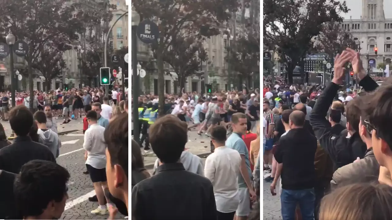 England Fans Clash With Portuguese Police Force Ahead Of Holland Game