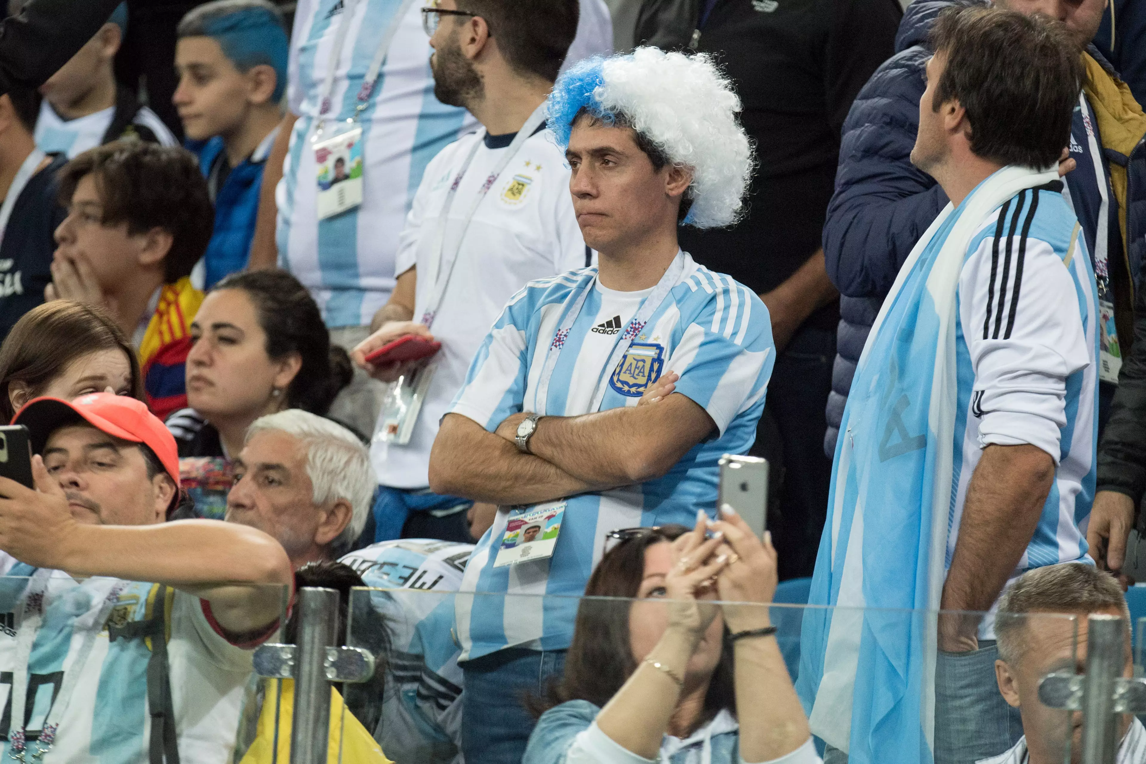 Frustrated Argentina fans. Image: PA