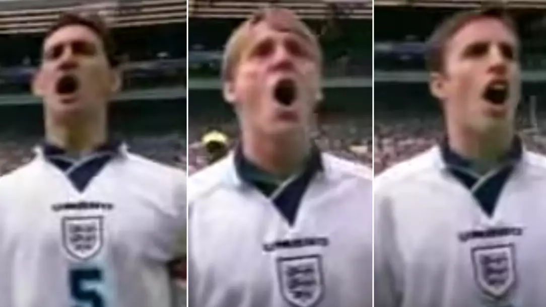 Throwback To England Players Passionately Singing National Anthem At Euro 96