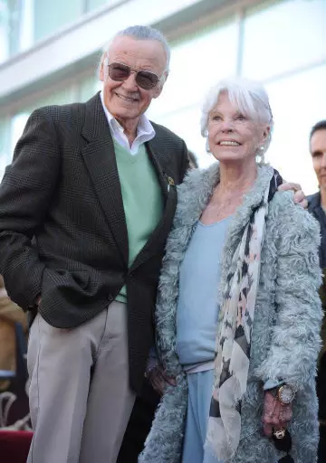Comic book hero Stan Lee, posing with his wife Joan Lee back in 2011.
