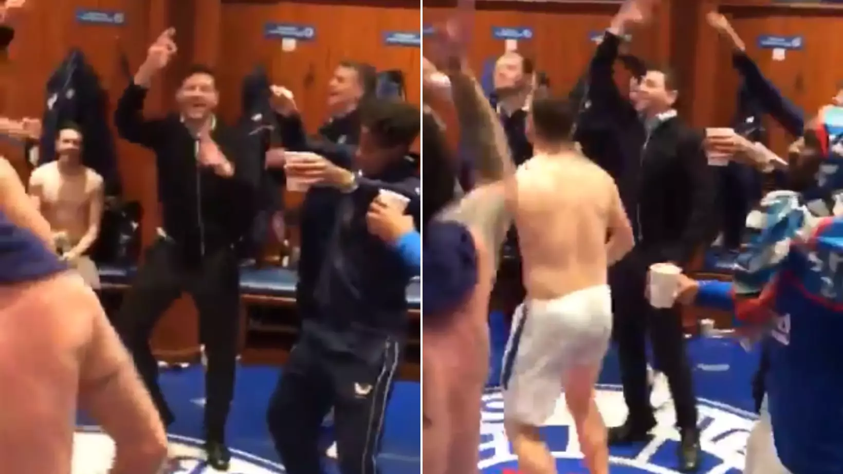 Wild Dressing Room Footage Of Steven Gerrard Celebrating As Rangers Close In On Scottish Premiership Title