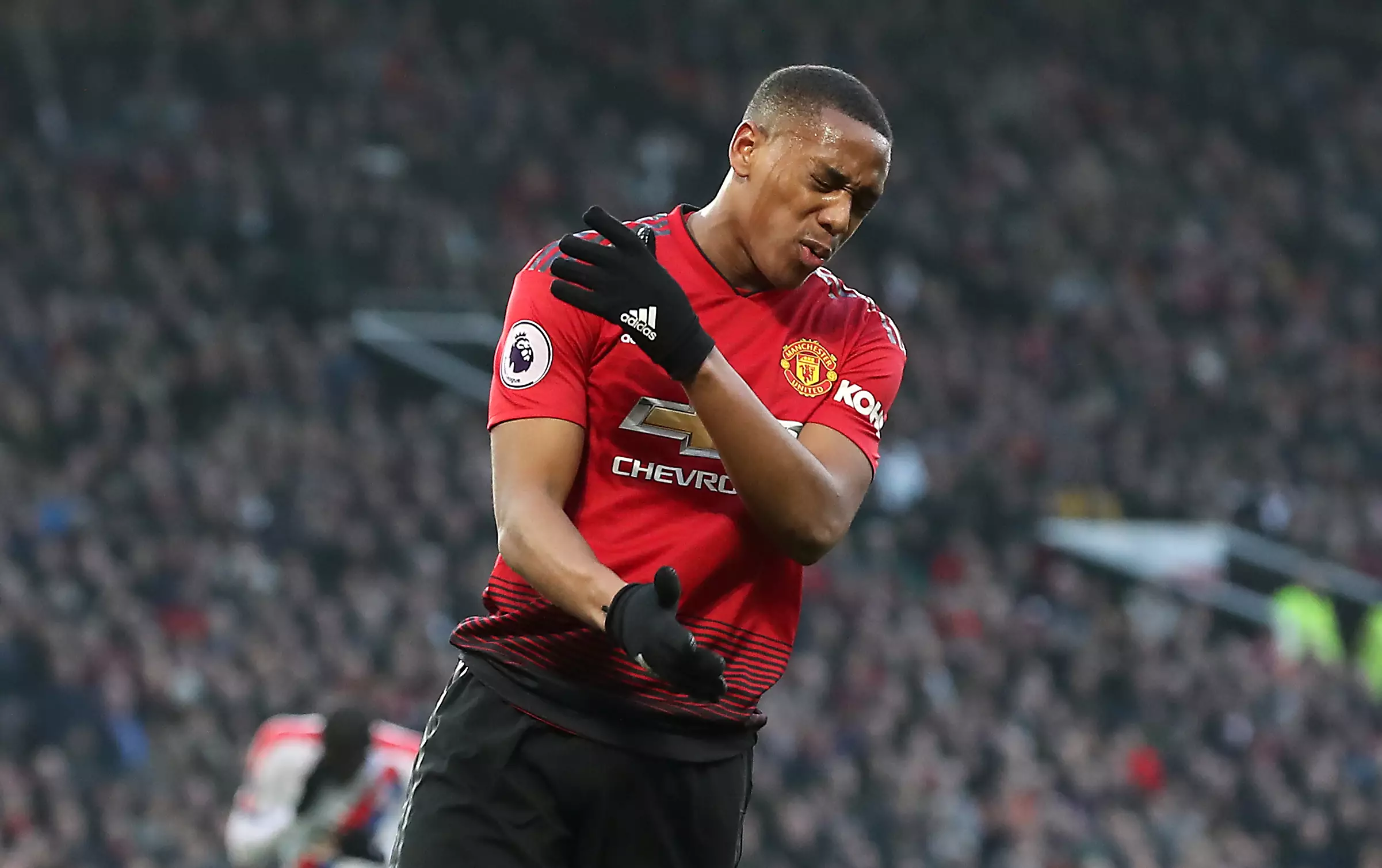 Martial hearing the news of his omission. Image: PA Images 