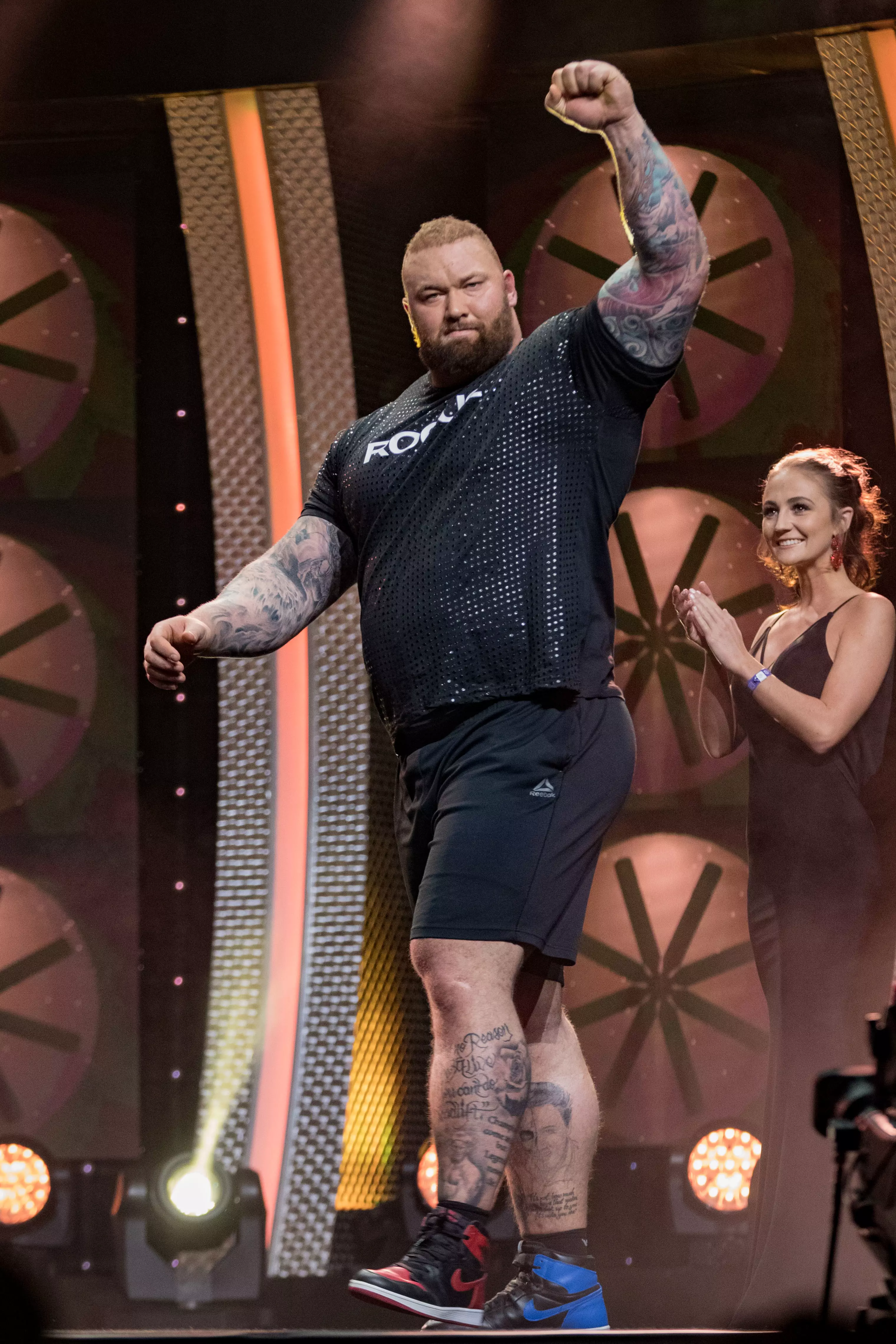 The strongman claimed the tile after dead-lifting a ton.