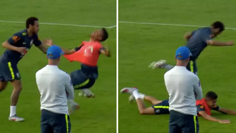 Neymar Throws 19-Year-Old Right-Back To The Floor After Being Nutmegged In Training 