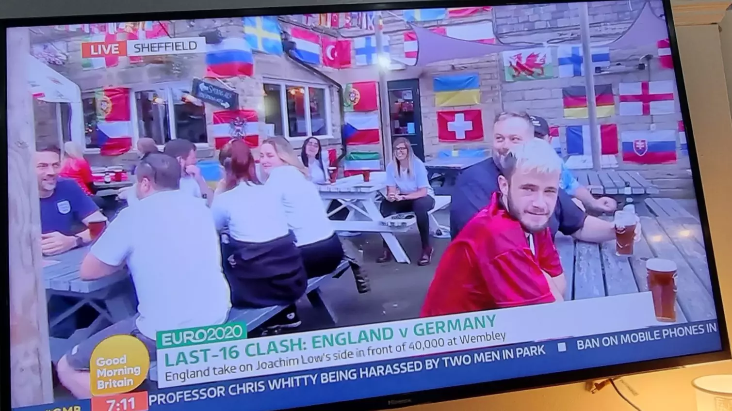 England Fans In The Pub At 7am Ahead Of Tonight's Clash Against Germany
