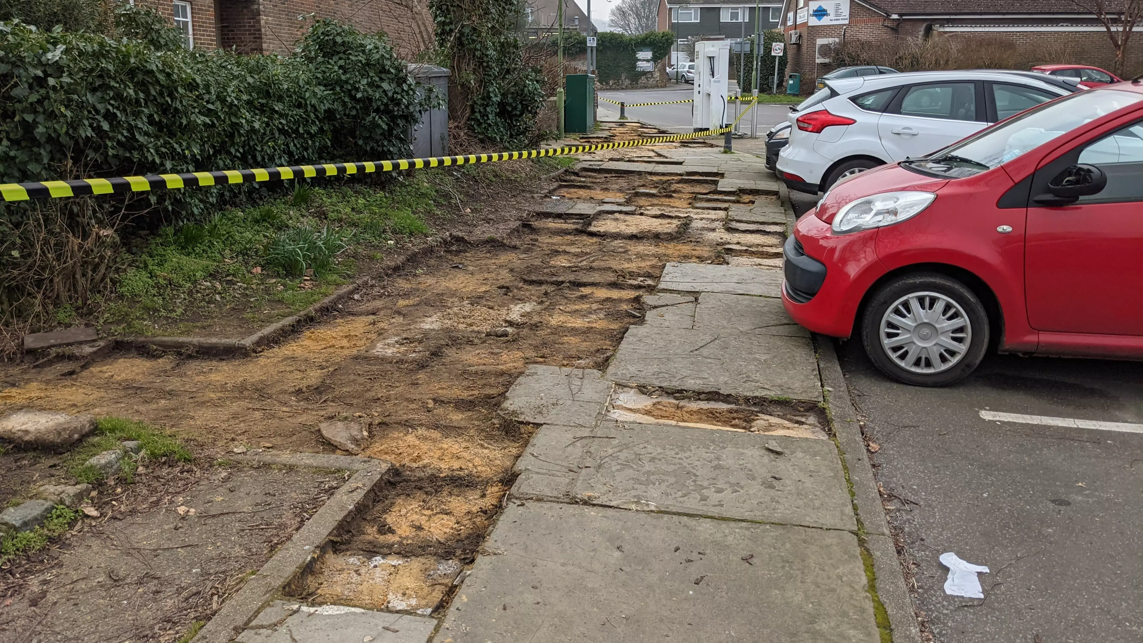 Village Awakens To Discover Someone Has Stolen Almost An Entire Pavement
