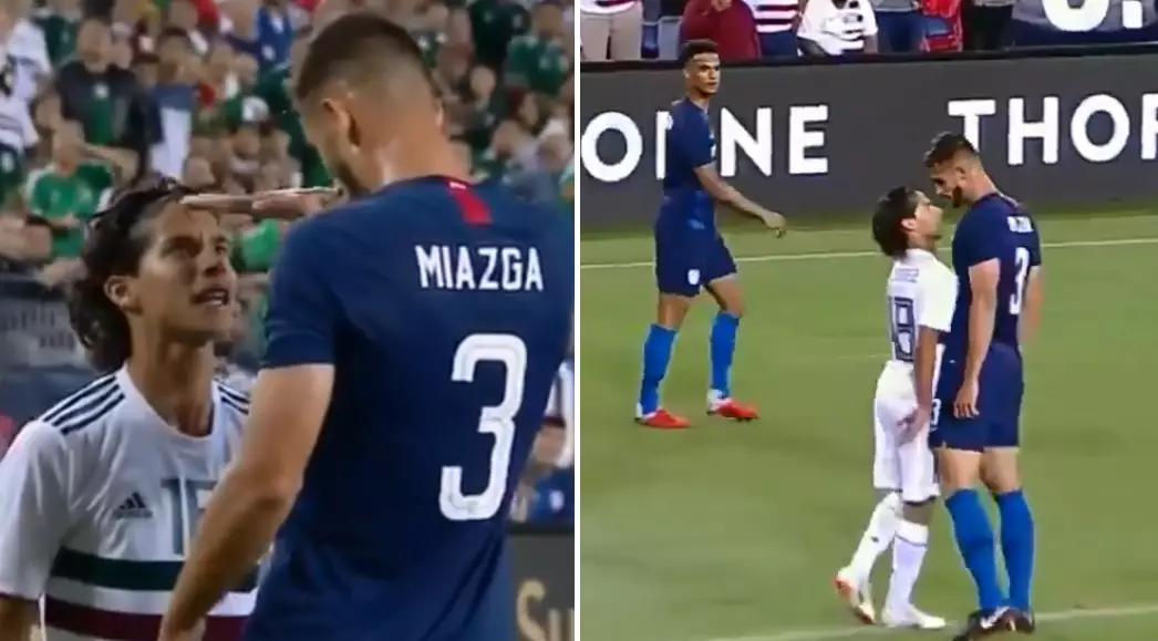 US Player Squares Up To Mexico Footballer And Jokes About His Height