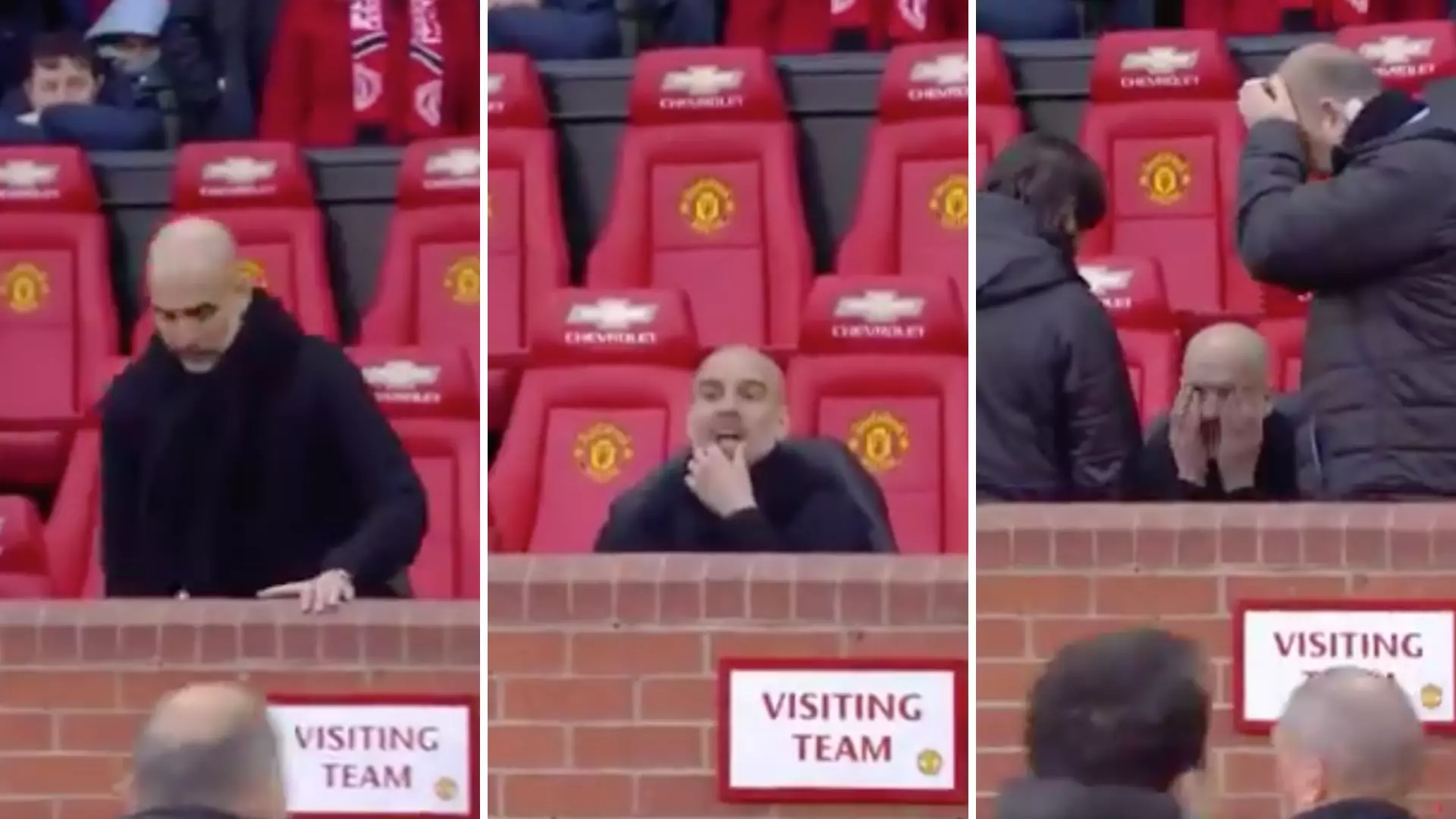 Footage Emerges Of Pep Guardiola Looking Fully Rattled And Stressed During Manchester Derby