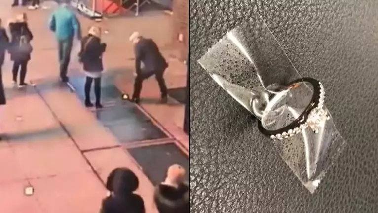 Man Tries To Propose In Times Square But Drops Ring Down The Drain