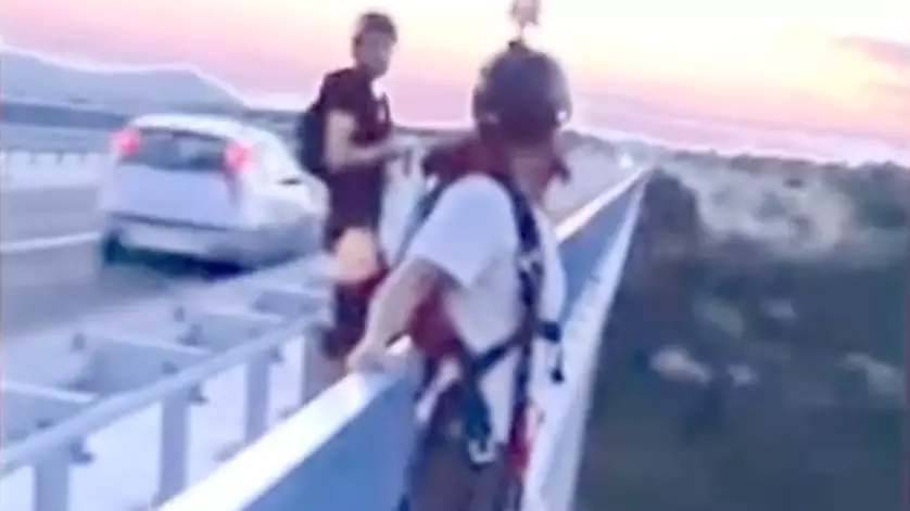 Man Saves Base Jumper's Life As He's About To Throw Himself Off Bridge
