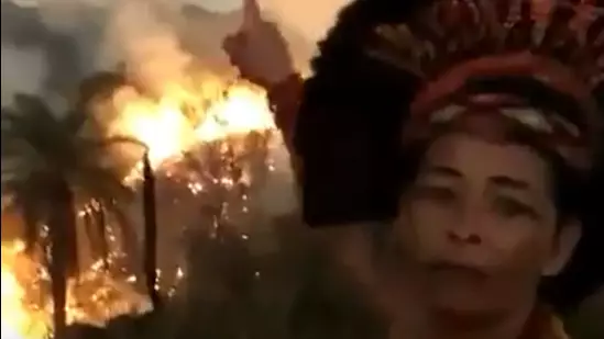 Heart-Breaking Video Shows Pataxó Woman Crying As Amazon Rainforest Burns 