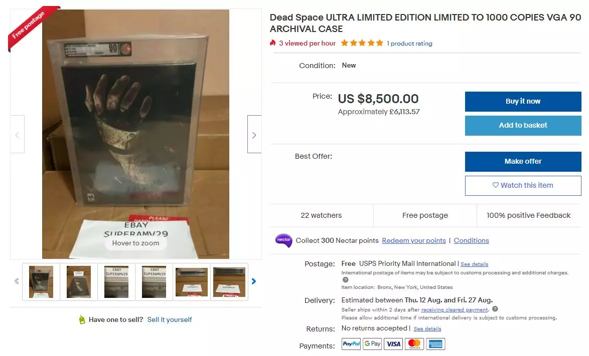 Dead Space eBay listing