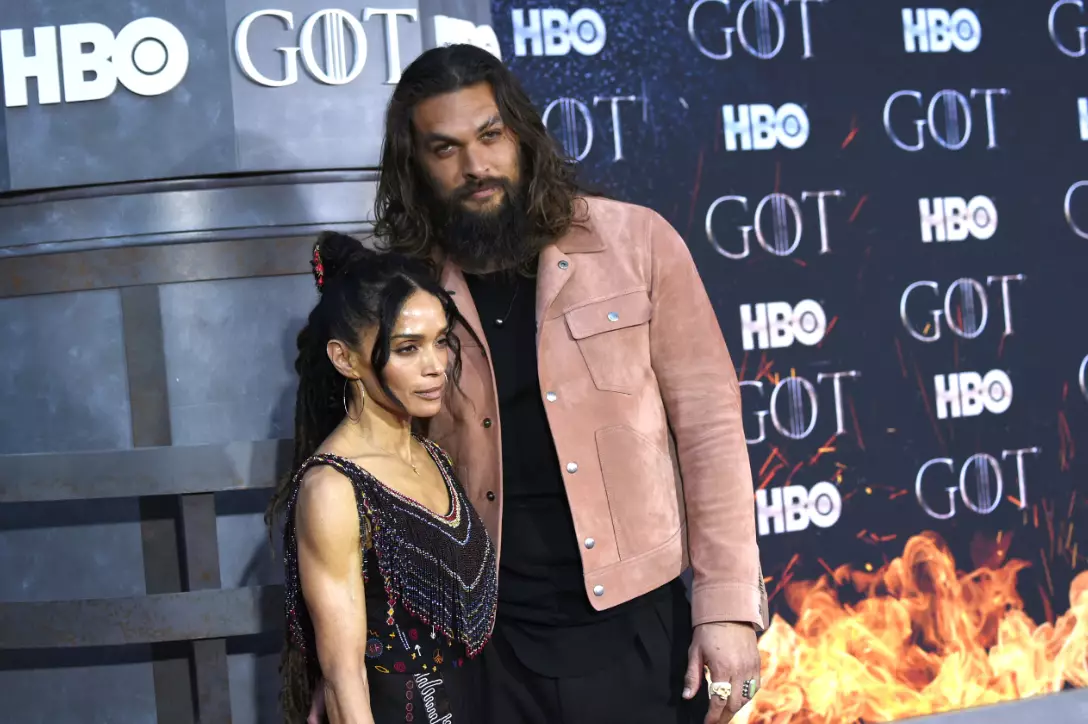 Jason Momoa with wife Lisa Bonet at the premiere for the eighth season of Game of Thrones.