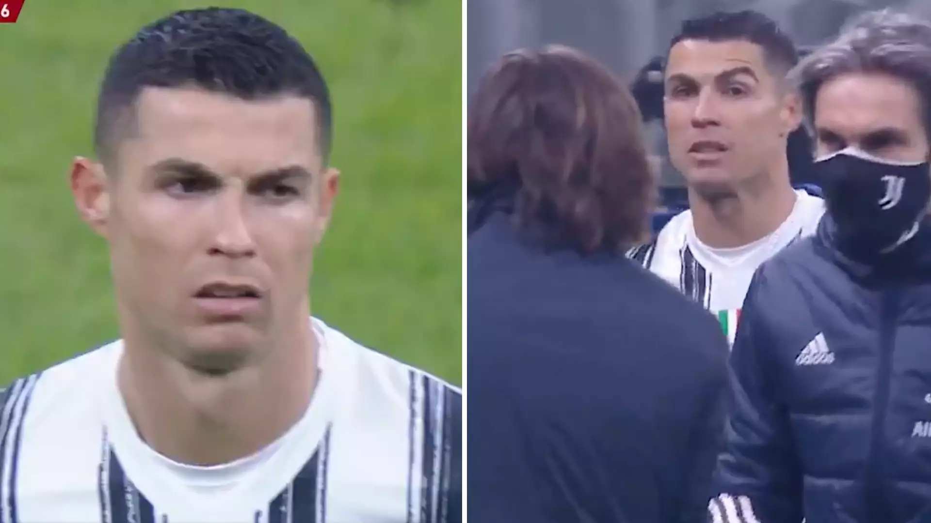 Cristiano Ronaldo Annoyed At Getting Subbed Off While Searching For Hat-Trick Goal Against Inter Milan
