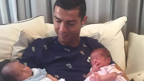 Cristiano Ronaldo Shares Beautiful Picture Of His Twin Boys 