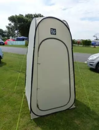 This pop-up privacy tent is ideal for your portable toilet.